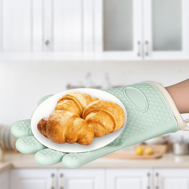 1pcs Anti-scald Thickened Silicone Gloves Heat Resistant Microwave Oven Baking Gloves BBQ Anti-slip Heat Insulation Mitt