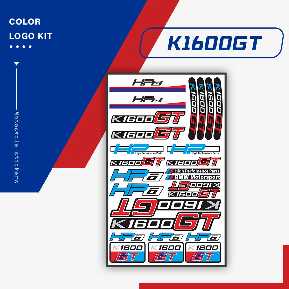 

For BMW K1600GT HP6 k 1600 gt hp 6 Motorcycle New Sticker Reflective Waterproof Body Fuel Tank Tail Box Logo Decals Kit