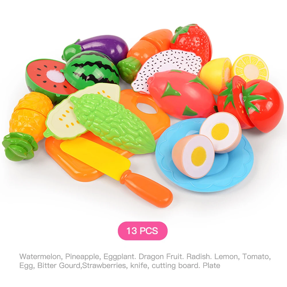 Les enfants à faire semblant Jeu de rôle cuisine fruits légumes nourriture  Jouet Set coupe-cadeau - Cuisine enfant - Achat & prix