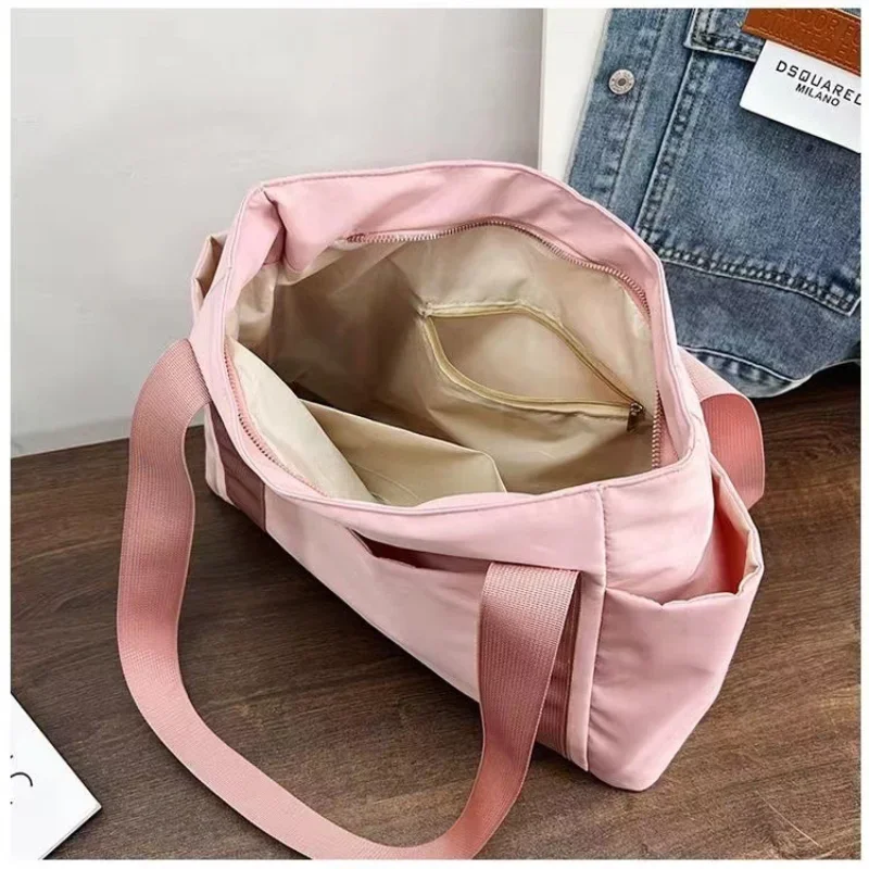 Large Capacity Nylon Handbag New Women's Bag Solid Color Tote Bag Commuting Shoulder Bag Leisure Simple Mommy Go Out Bag 2025