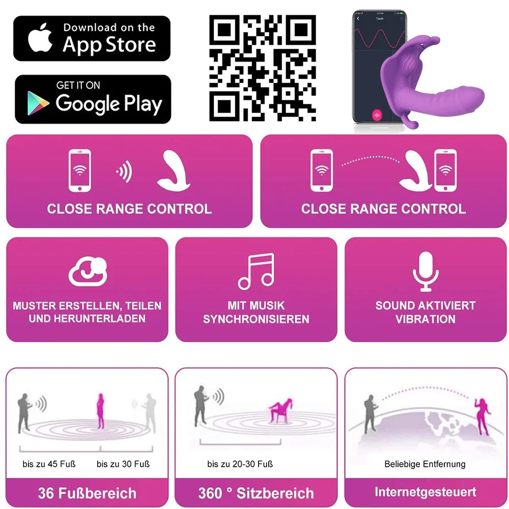 Vaginal Vibrators Clitoris Vibrator Female Sex Toys Dildo Sex Toys Vibrator Sex Toy Wearable Panties Dildo Vibrators APP Wireless Remote Control Sex Toys for Women 10 Speed G Spot Clitoris Stimulate Vagina Orgasm