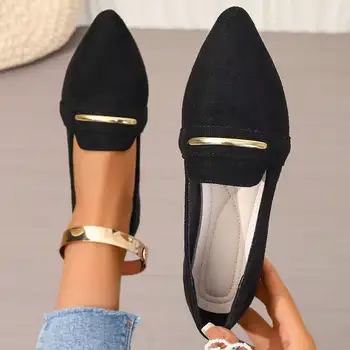 2026 Summer Loafers Flats Pointed Toe Casual Women Shoes New Comfortable Walking Mujer Zapatos:Wear-resisting 1