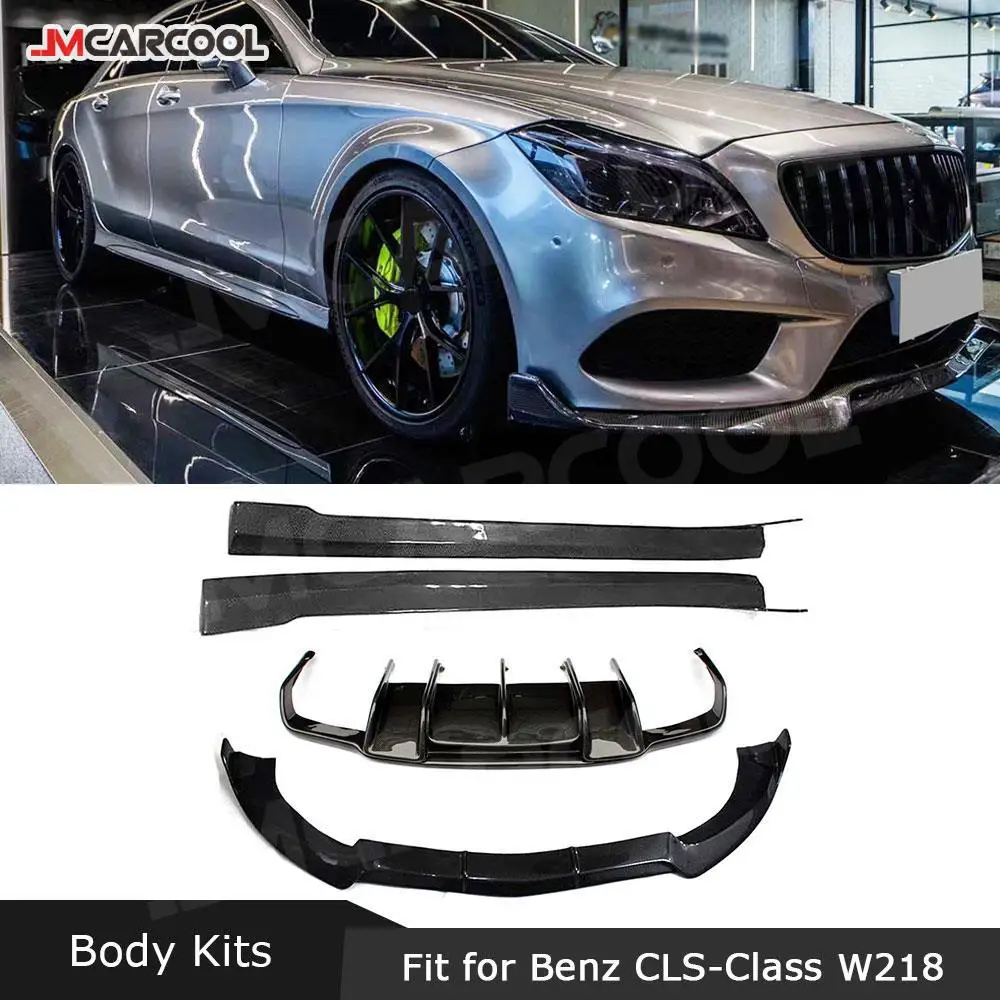 

Carbon Fiber Car Body Kits Front Bumper Lip Spoiler Rear Diffuser Side Skirts For Mercedes Benz CLS Class W218 CLS63 2012-2014