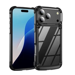 Transparent Slim Hard Cover Case for iPhone - Sleek and Durable Protection (Black)