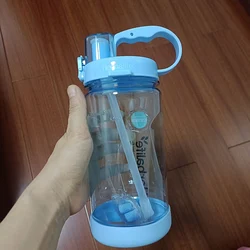 1 Liter Motivational Leak - Proof Sports Water Bottle for Outdoor and Gym Activities (Blue New 1000ml)