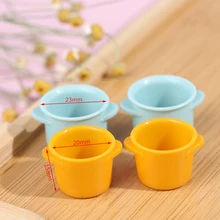 

2Pcs Dollhouse Miniature Kitchen Utensils Cooking Ware Mini Pot Boiler Pan Doll House Accessories Play Kitchen Toy