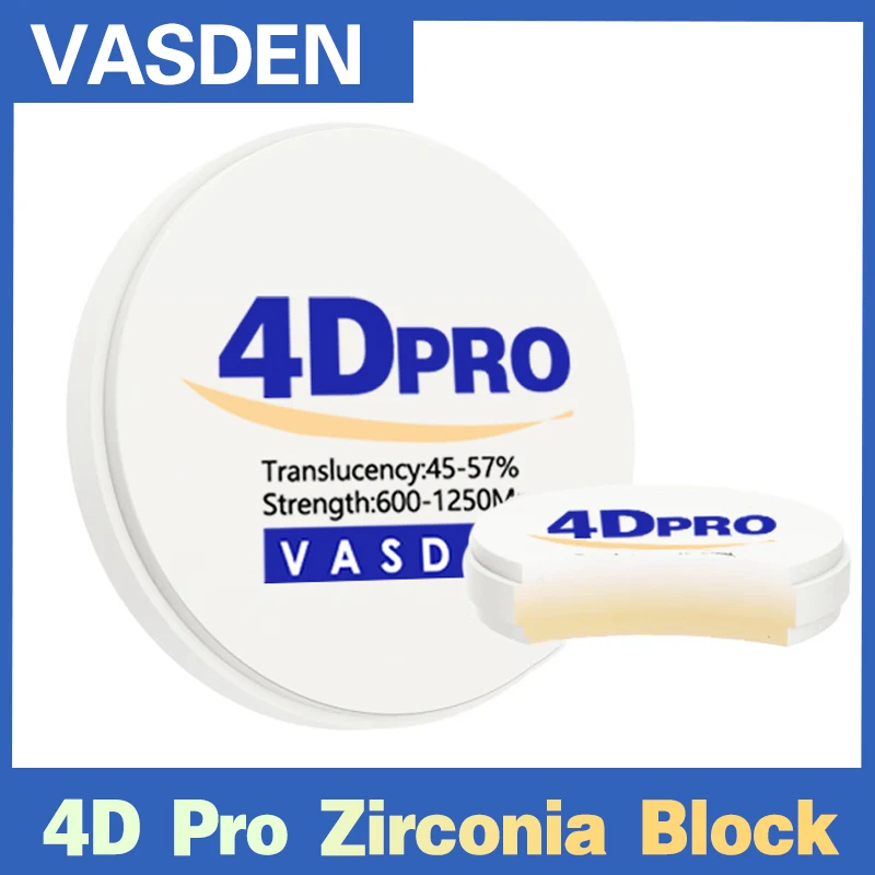 

98-A2 A3 BL1 BL2 Color Vasden 4D PRO Multilayer Zirconia Blocks Price Dental Lab Ceramic Disc CADCAM Block Dental Material
