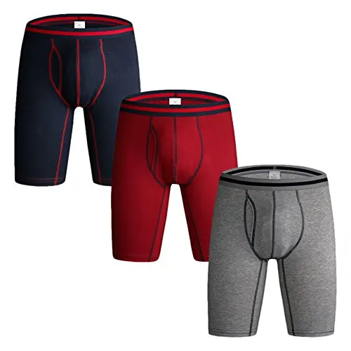 Boxer Uomo A Gamba Lunga Sportivi 3 Pezzi – Biancheria Intima In Poliestere/elastan, Traspirante, Con Tasca Ergonomica 3D, Taglie S-3XL