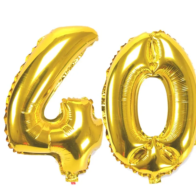 32 Inch Number Figure Foil Balloons 10 20 30 40 50 60 70 80 90 Years Adult Old Birthday Party Anniversary Decoration Air Balloon