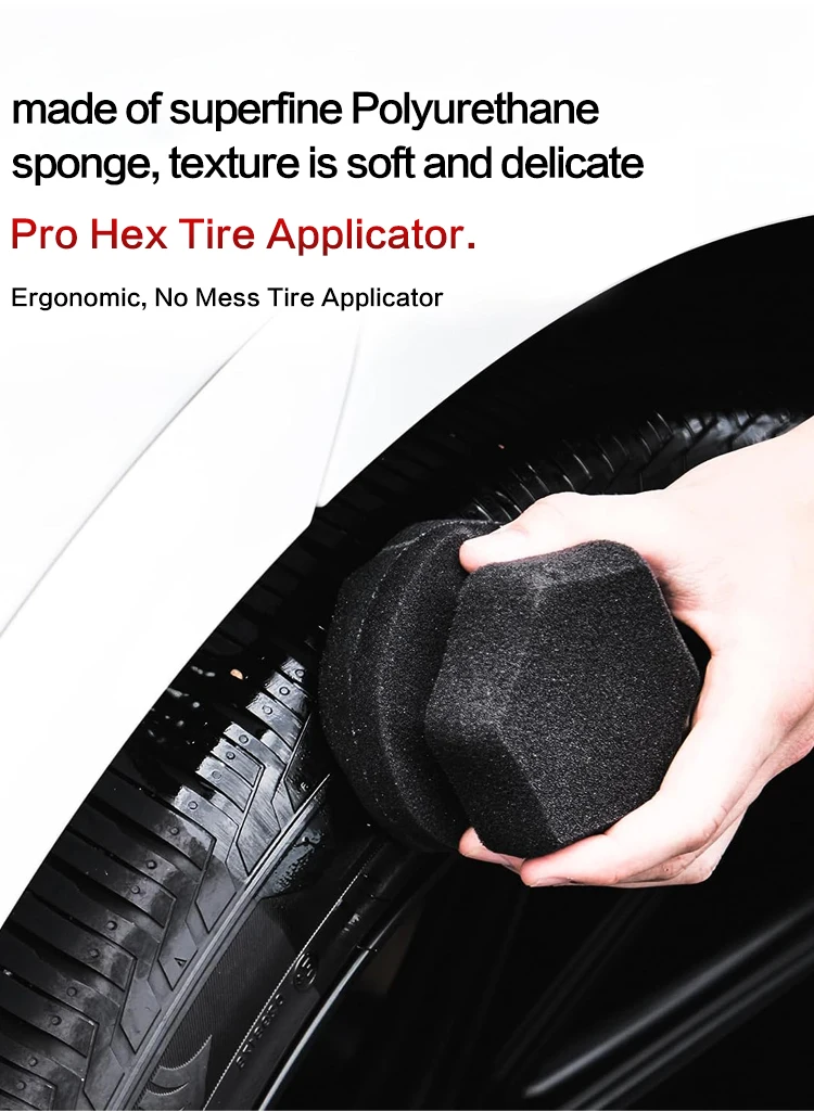 Lucullan Make Detailing Easier Wave Type Tire Dressing Tools Hex Grip Applicator Handheld Tire Waxing Sponge – Detail 5