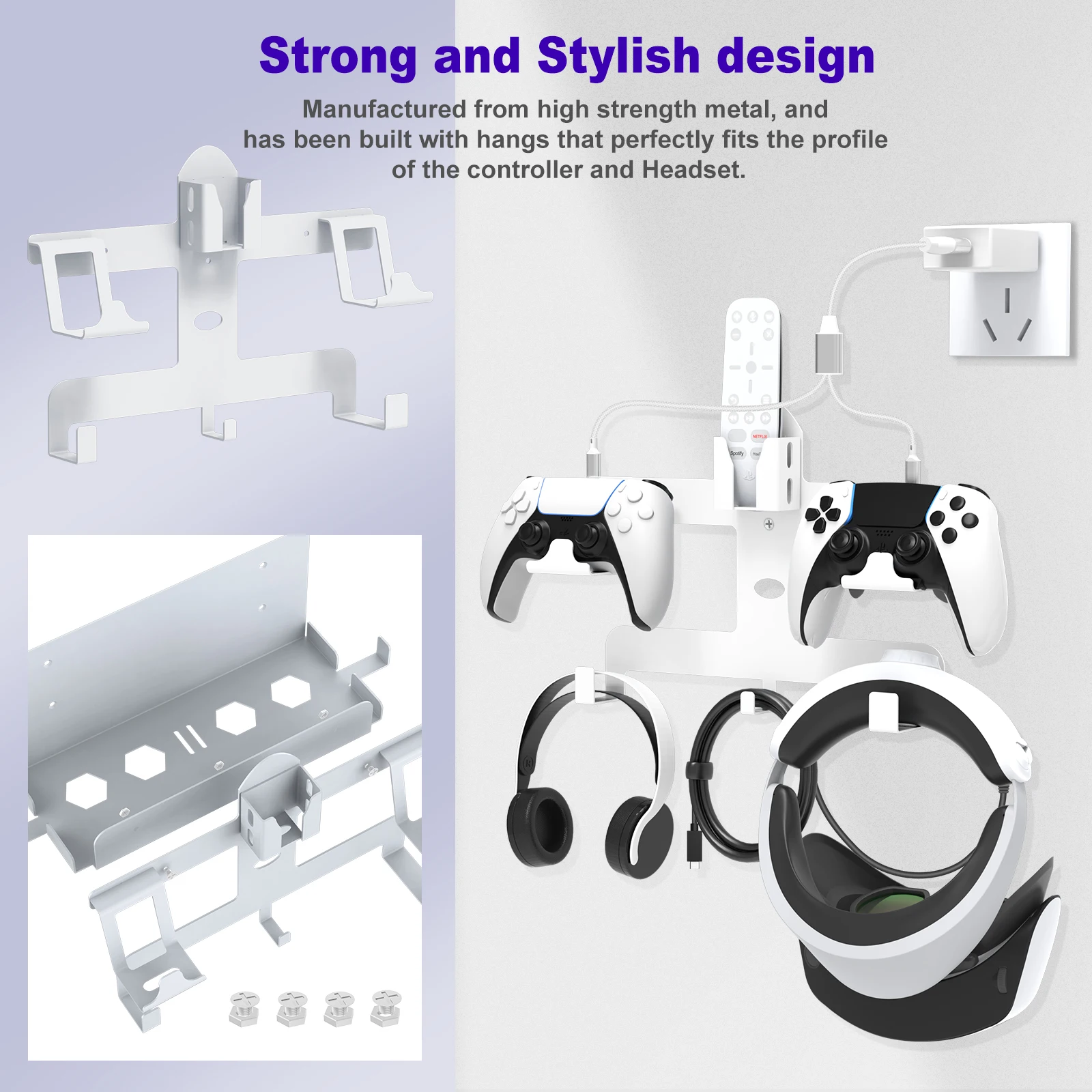 Acheter Support de lunettes de manette de jeu VR, mural, Stable, haute  résistance, pour Console de jeu, hôte de jeu, support de stockage pour PS5  pour PS VR2