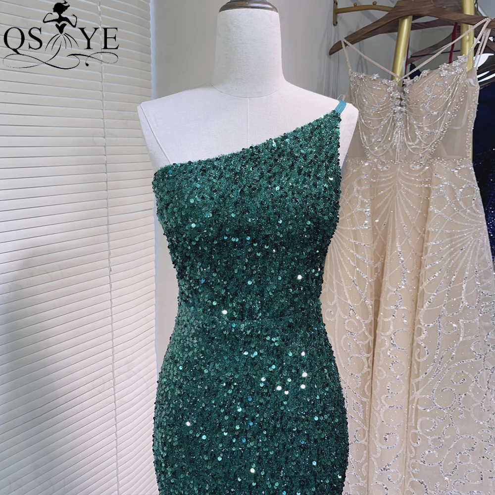 slim fit dress slacks ONE SHOULDER FITTED SEQUIN GOWN BY CINDERELLA DIVINE C140 main image 1