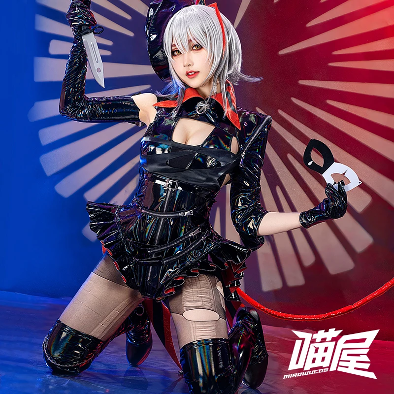 

COSLEE Arknights W Cosplay Costume 2023 AMBIENCE SYNESTHESIA Kaitou Game Suit Cool Leather Uniform Halloween Party Outfit Women