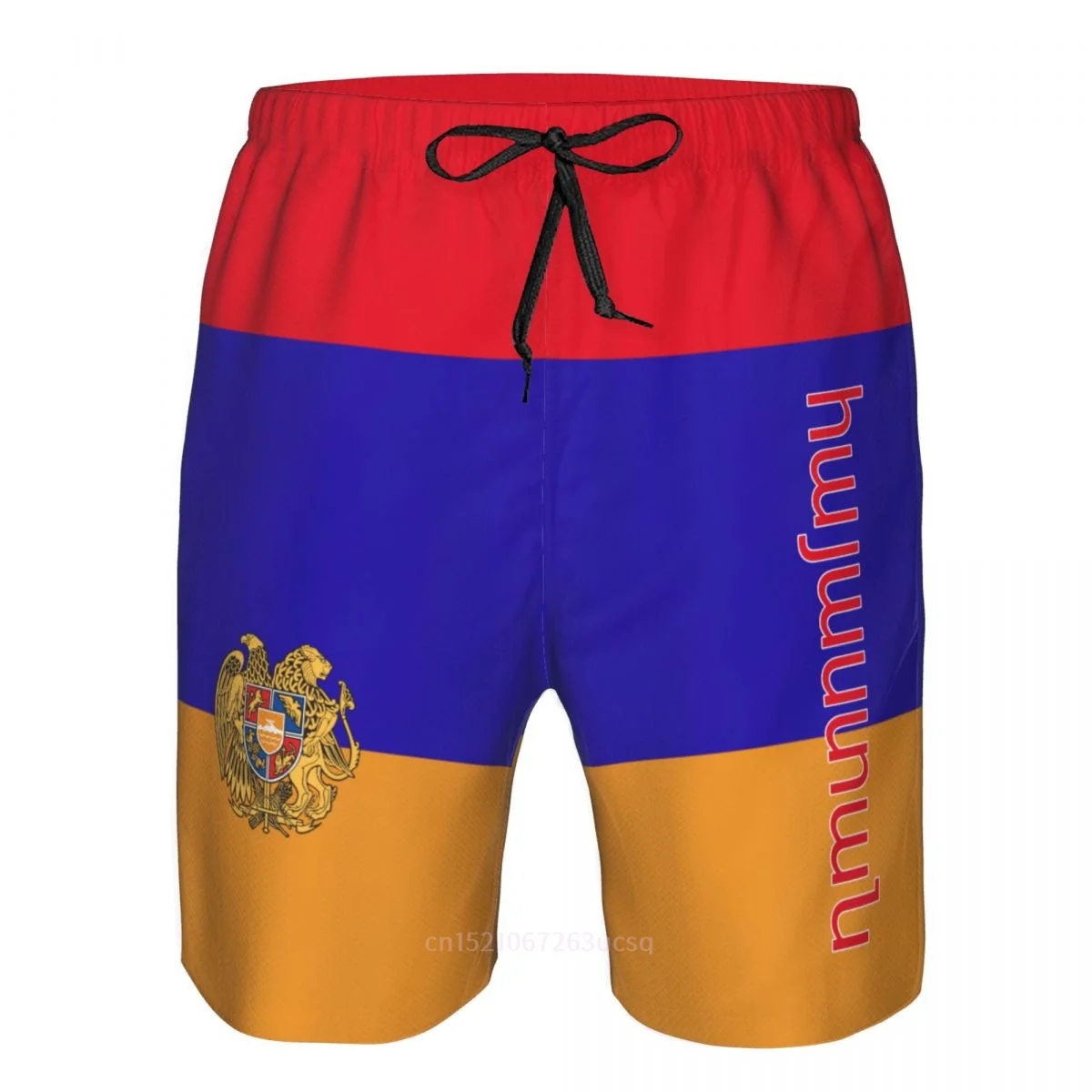 2023 Summer Polyester Armenia Country Flag 3D Printed Men's Board Shorts Beach Pocket Running Summer Pants 5