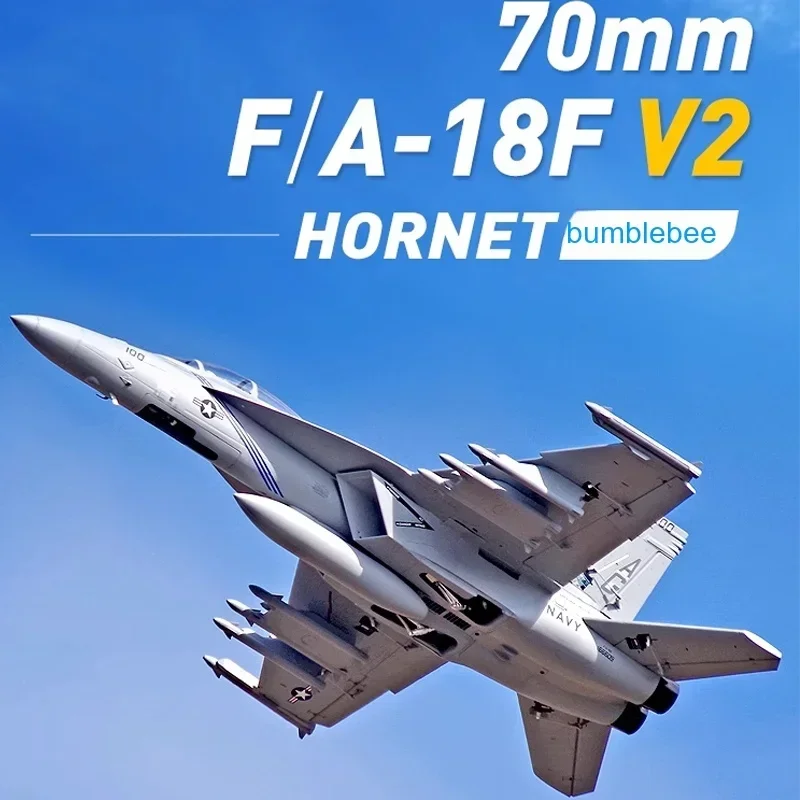 Fms 70 мм Ducted F/a-18f V2 Hornet, электрическая модель самолета, дистанционно Собранный самолет с неподвижными крыльями