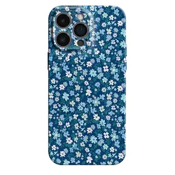Blue Floral Shockproof Phone Case - Hard Plastic Protective Cover with Bumper Coque - OPPO find x6 (JSS133)