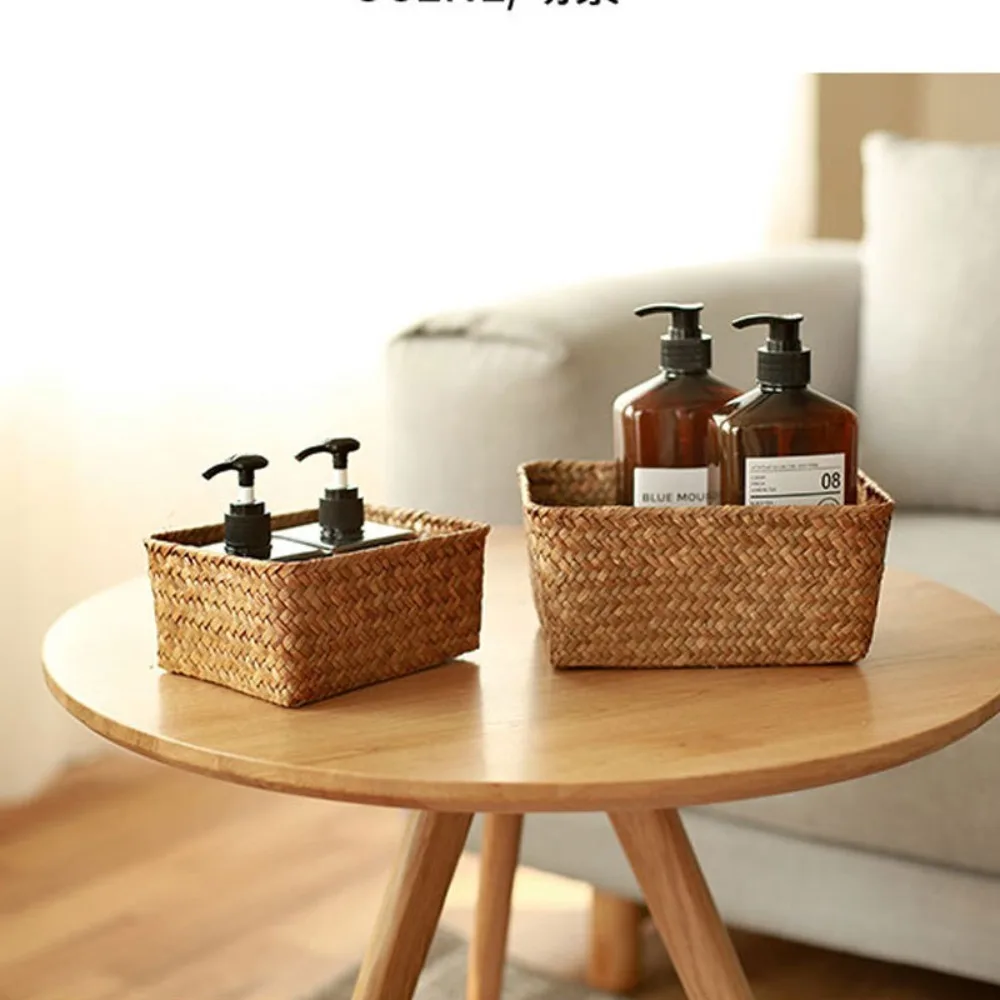 Woven Seagrass Storage Basket for Home Organization
