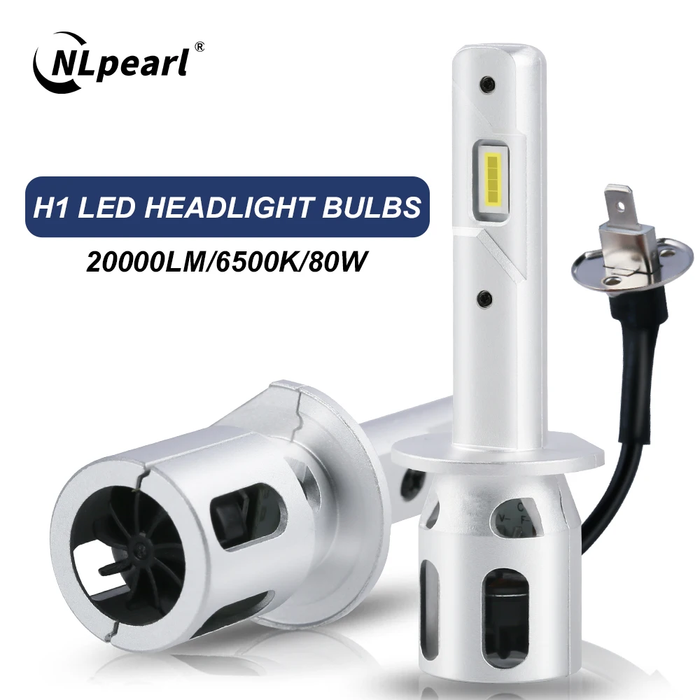 

NLpearl H1 H3 Led Car Led Headlight Bulb 20000Lm Csp 3570 6500K 3000K 80W for Auto Fog Light Headlamp Canbus 12V Car Accesorrie
