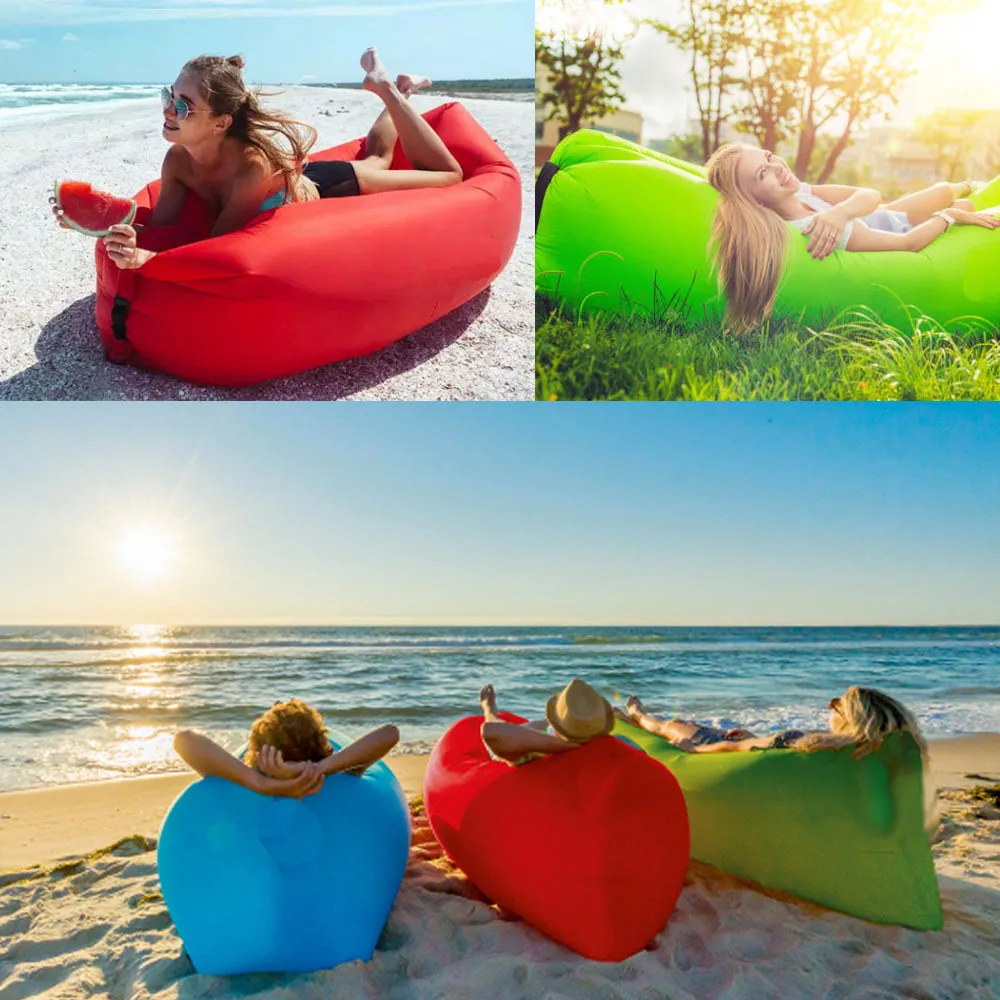 

Outdoor Portable Lazy Inflatable Sofa Cover Water Beach Grass Park Inflatable Bed Sand Air Bag 200*70cm