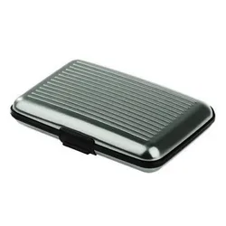 Sleek RFID Blocking Metal Card Holder - Waterproof Wallet for Secure Credit Card Protection (Grey)