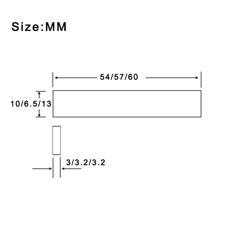 4Pcs Alnico 2/3/5/8 Electric Guitar Pickup Magnet Humbucker 60x3.2x13MM/F54x3x10MM Flat Pickup Magnet Silver