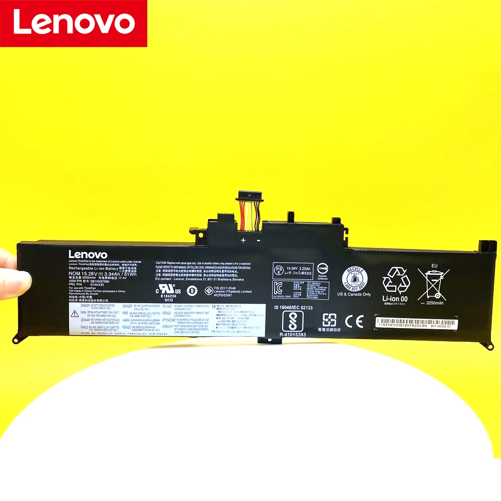 Nova Bateria do Laptop Original para Lenovo Thinkpad Yoga 260 370 X380 00hw026 Sb10f46464 01av432 01av433 00hw027 - Imagem 3