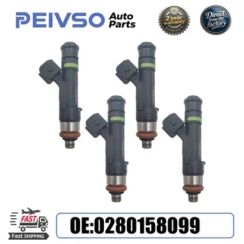 4x Nuovi Iniettori Carburante di Alta Qualità Ricambi Auto 0280158099 per Chevrolet Captiva 2.4L 2006- Per Opel Antara 2.4
