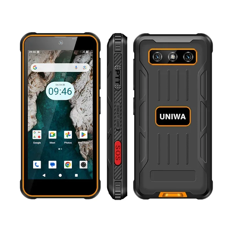 UNIWA R4001 4G Rugged Smartphone 4.0 Inch Display PTT Small Phone 4GB RAM +64GB ROM 20MP Night Vision 3000mAh SOS Android 14 NFC 3