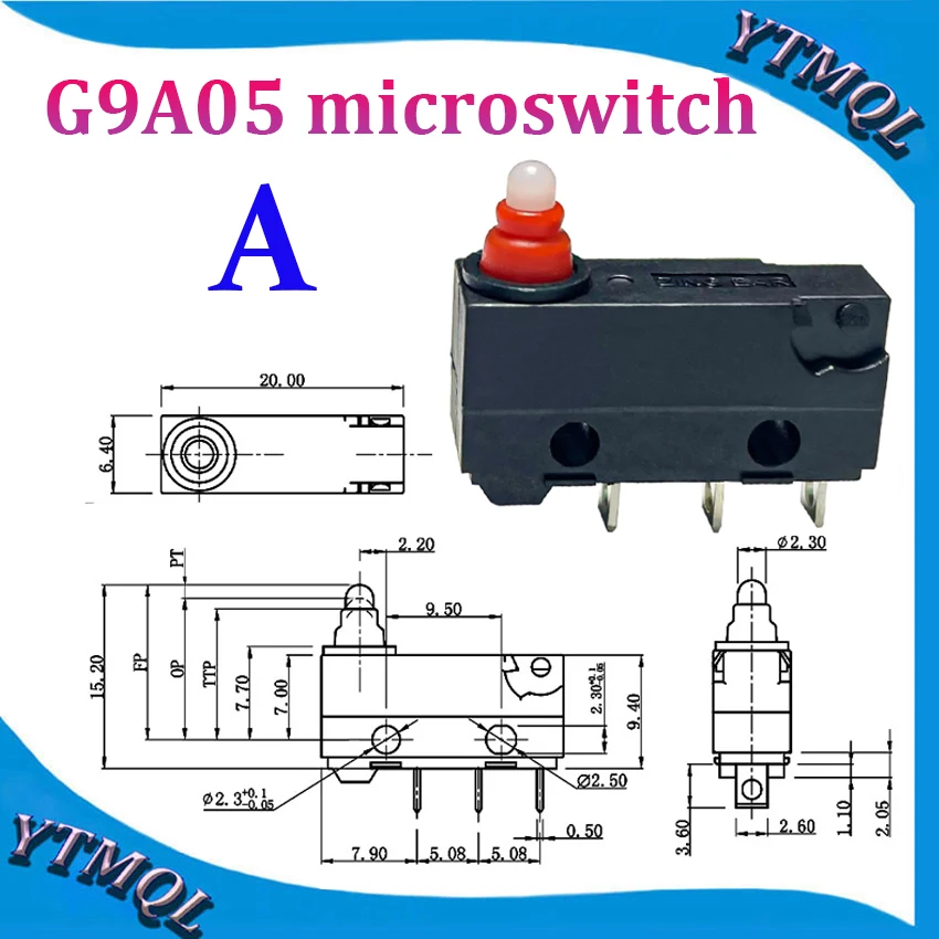 1pcs מיקרו עמיד למים מתג g9a05 גבוהה נסיעה גילוי מתג זיהוי, טעינה אקדח לחצן ארוך