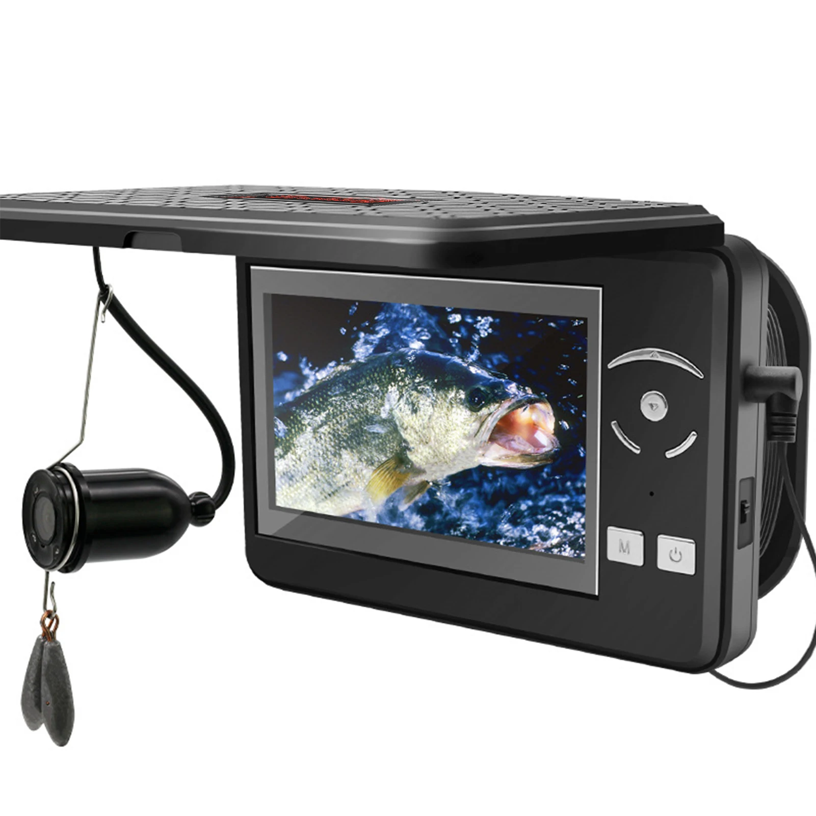 ポータブル水中釣りカメラ,防水ビデオ魚群探知機,4.3インチLCD 