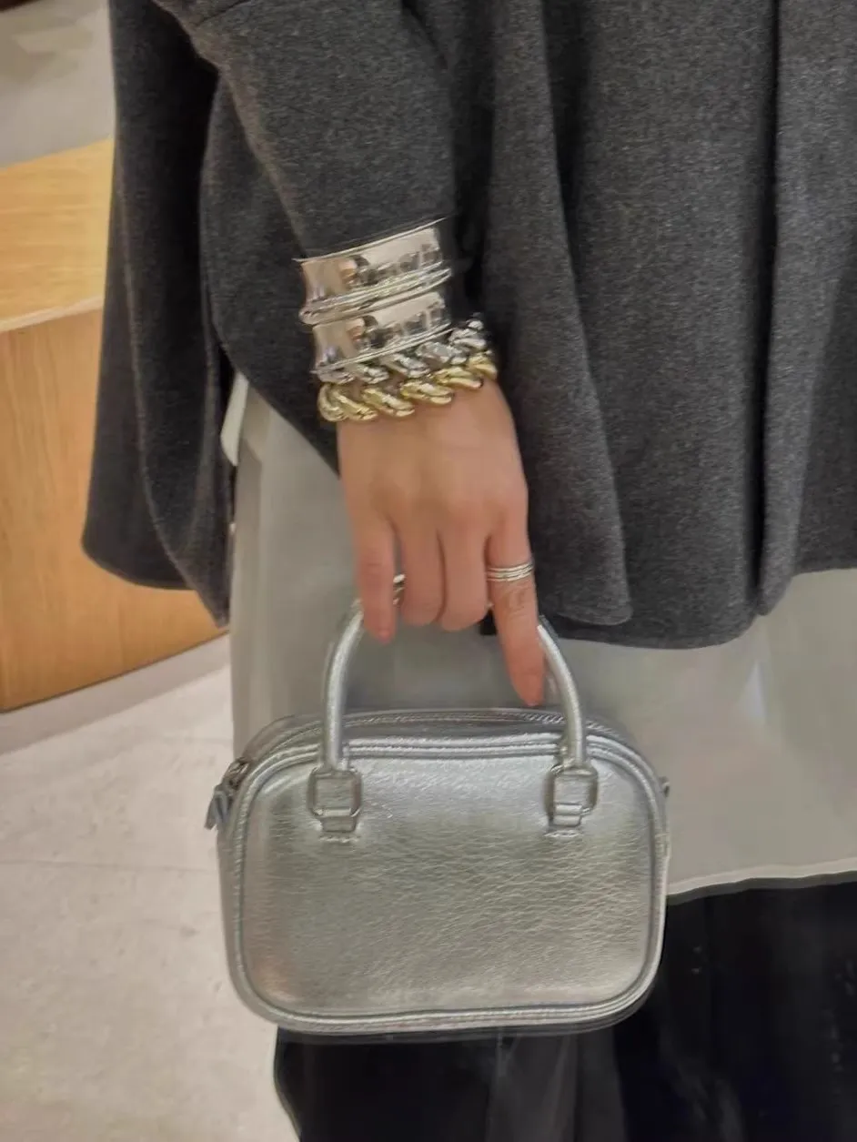 JIAERDI Vintage Gold Mini Bag Wallet Female 2025 Retro Handle Bowling Square Bag For Women Sweet Cool Casual Crossbody Bags Y2k