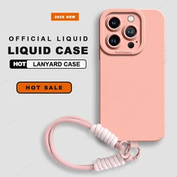 Hand Wrist Strap Liquid Silicone Phone Case with Lanyard - Soft Cover - iPhoneX XS (Pink Hand Strap)