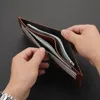 Men's Fashion Retro Business Short Wallet Multi Card Slot Horizontal Soft Pu Leather Men's Wallet 6