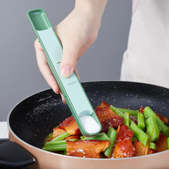 Multi-Gear Adjustable Sliding Cover Quantitative Measuring Spoon with Scale  Kitchen Gadgets for Baking and Cooking - AliExpress