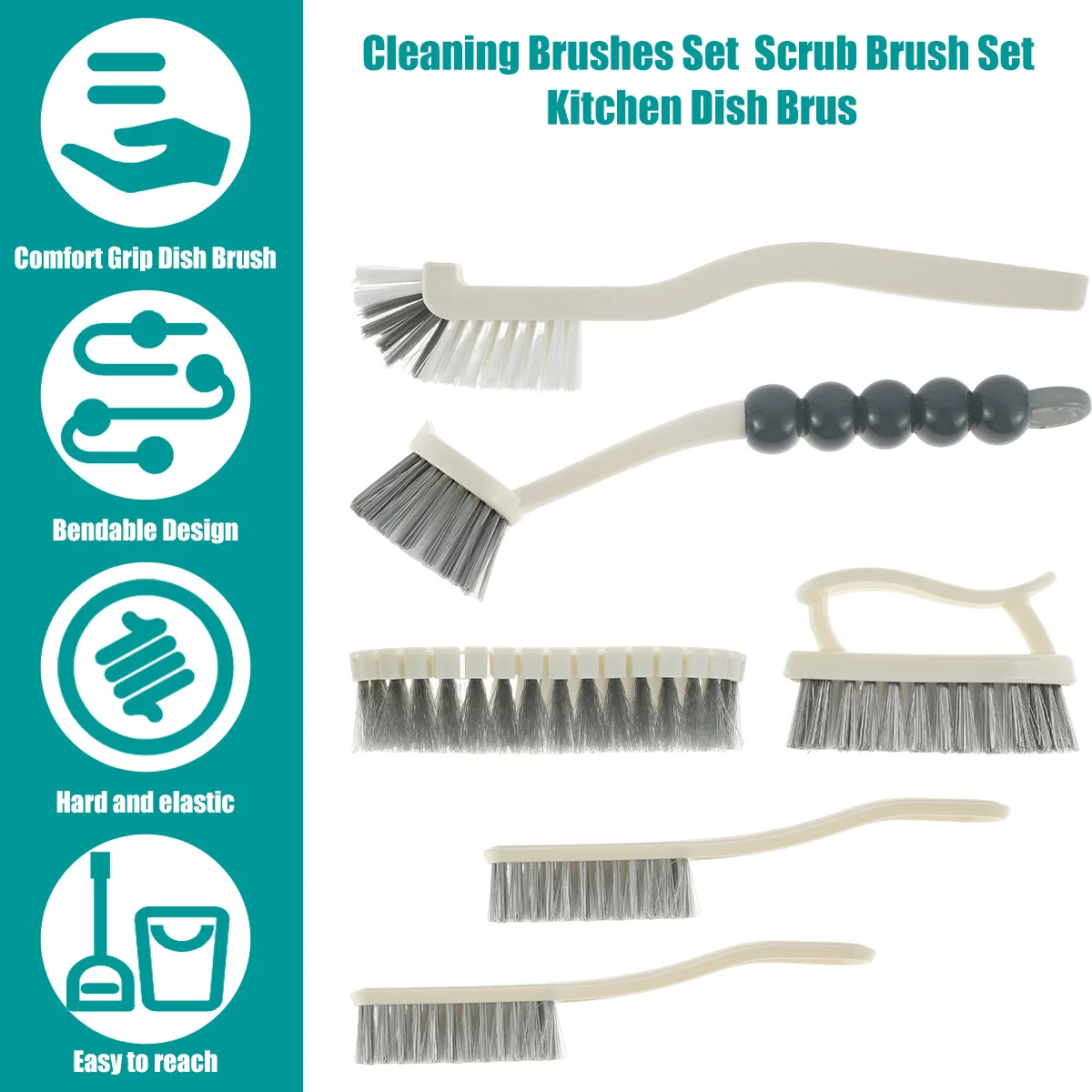Kitchen Dish Brush Set Deep Cleaning Scrub Brushes Kit with Storage Holder  - China Plastic Container and Food Container price