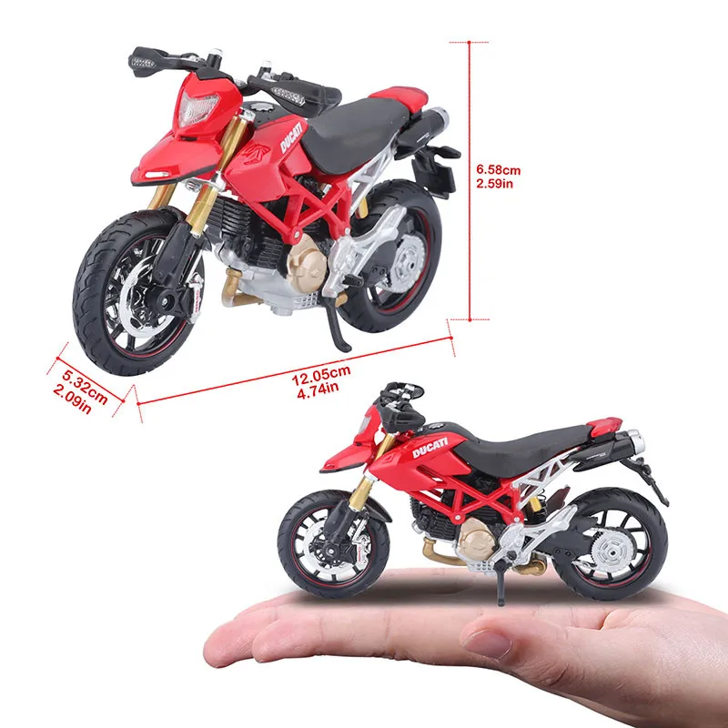 Maisto 1:18 Motorcycle Models Ducati Hypermotard Diecast Plastic