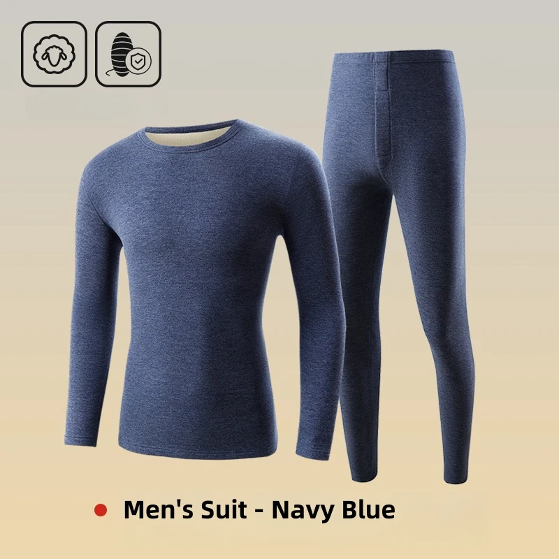 Thermal Underwear Sets Couple Cashmere Silk Thermal Underwear Round Neck Traceless Autumn Winter Warm suit Heating Autumn Long home Clothes Pants