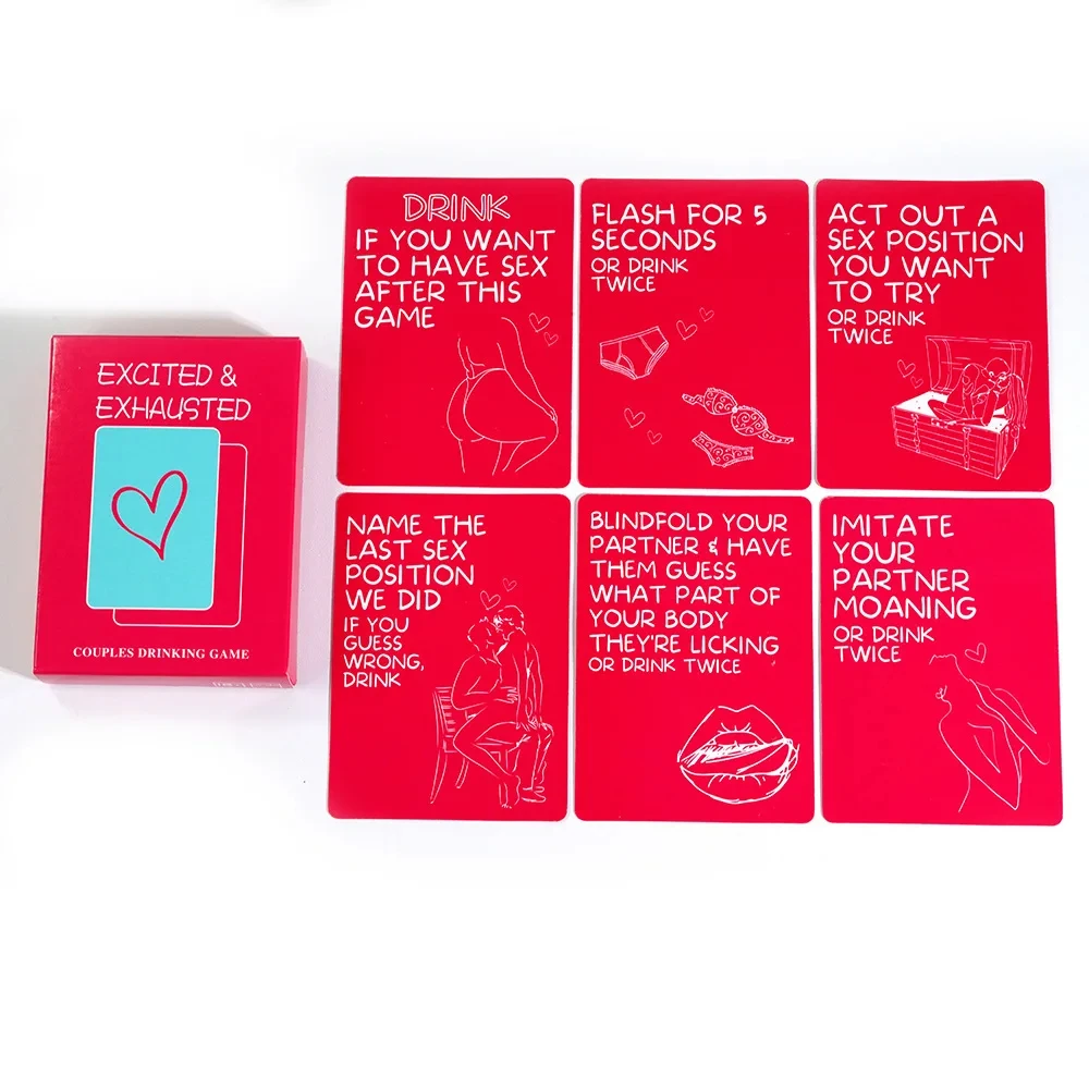 Heyecanlı ve bitkin yetişkin kart oyun 50x oyun kartları içme kartı oyunu  güçlü yardımcı olduğu için çiftler için tasarlanmış - AliExpress