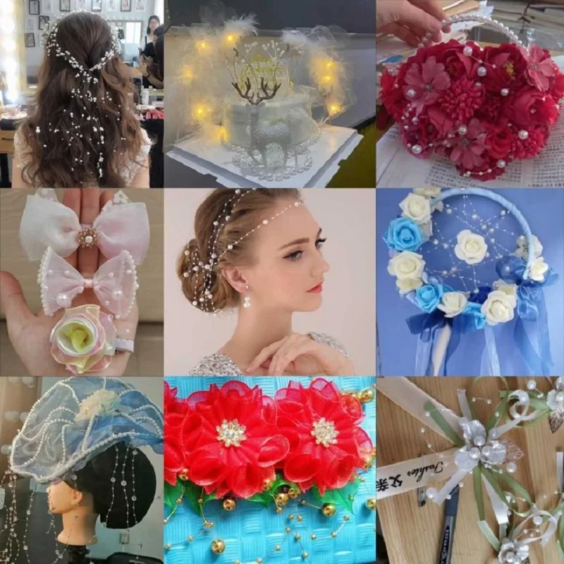 Guirlande Noel Argent Guirlande De Perles 60 M - Ruban Décoratif Pour Bricolage, Fête, Décoration De Table, Mariage, Mariée - Boucles D'Oreilles, Collier, Bouquet De Mariée - Noël - Blanc Guirlande Argentée Sapin