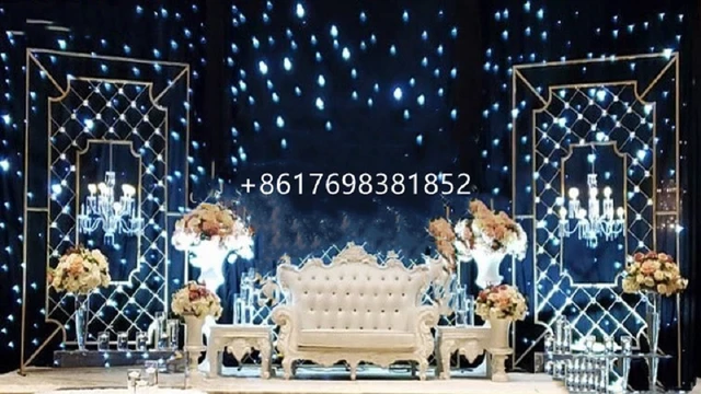 Wedding Stage Backdrop Candle Walls Royal Stage Reception NIght Candle  Backdrop mandap Wedding Stage with Candle Wall - AliExpress