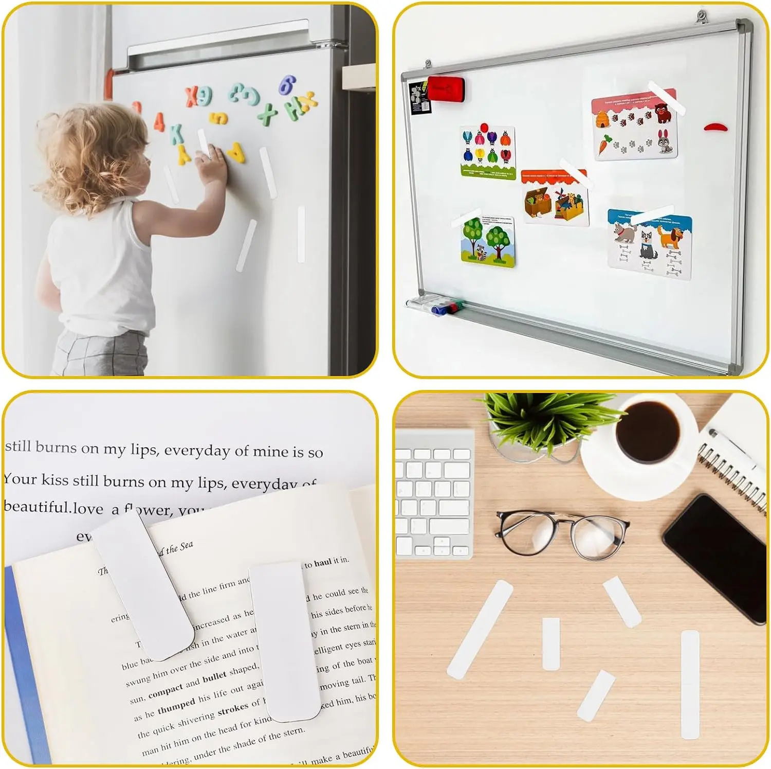 10/15PCS White Magnetic Bookmark DIY Book Marker Clip Sublimation Bookmarks Magnetic Page Markers Clips for Booker Lover magnetic bookmark bookmarks stationery supplies