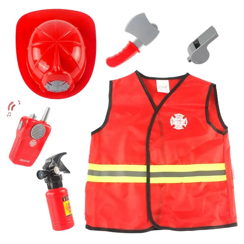 Halloween Cosplay Kids Firefighter Uniform Children Sam Fireman Role Play Clothing Work Suit Boy Girl Performance Party Costumes kids children cosplay costumes lace little girl fairy princess dress tang suit kids girl hanfu chinese traditional dress cosplay