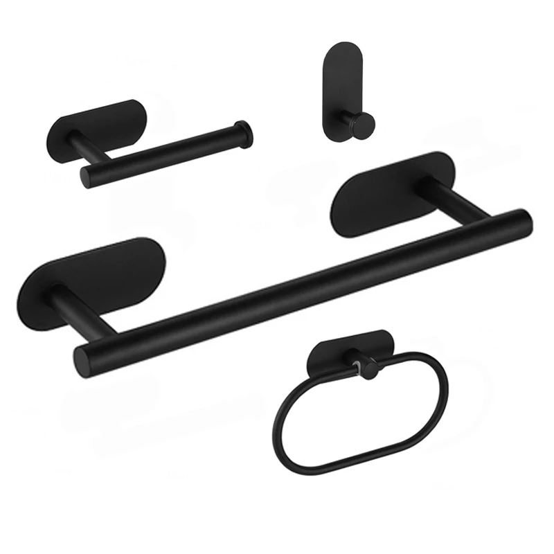 Bathroom Hardware Set Towel Bar Rack Towel Rail Ring Toilet Paper Holder Wall-mounted Robe Hook