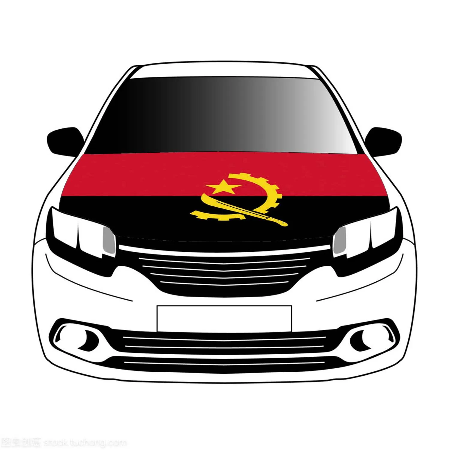 

Angola flag car Hood cover 3.3x5ft/5x7ft 100%polyester,car bonnet banner