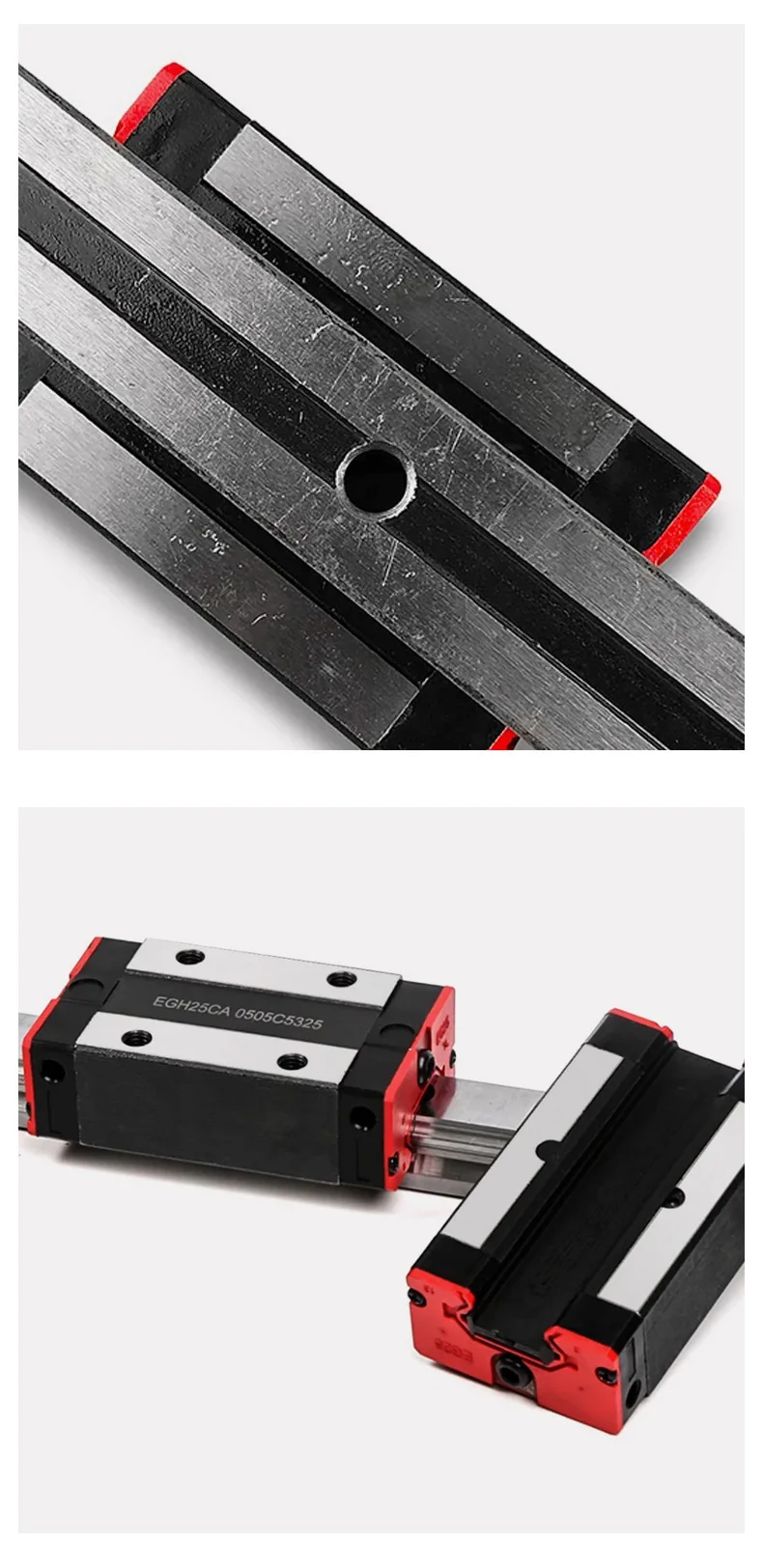 P-Klasse Linearführung mit Blockwagen CNC-Teil 2 Stück EGR25 L = 1200–2550 mm und Linearschienenschlitten 2/4 Stück EGH25CA/SA/EGW25CC – Detail 14