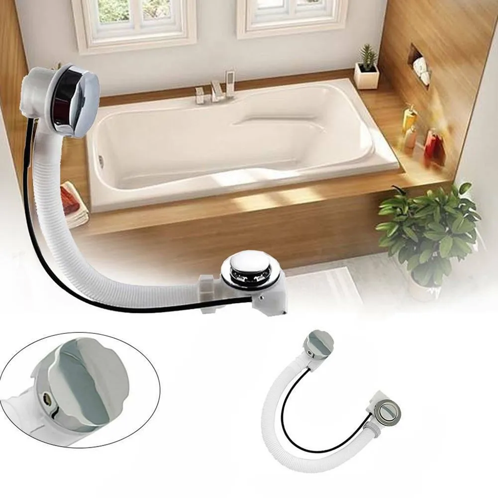 Kit New Set Bath Waste Pipe Pop-Up 55cm Long