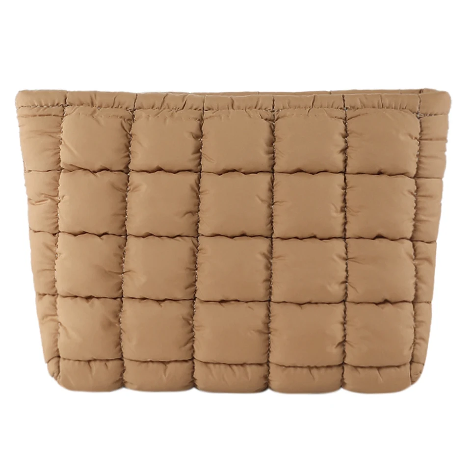 Quilted Makeup Organizer Zipper Toiletry Bag