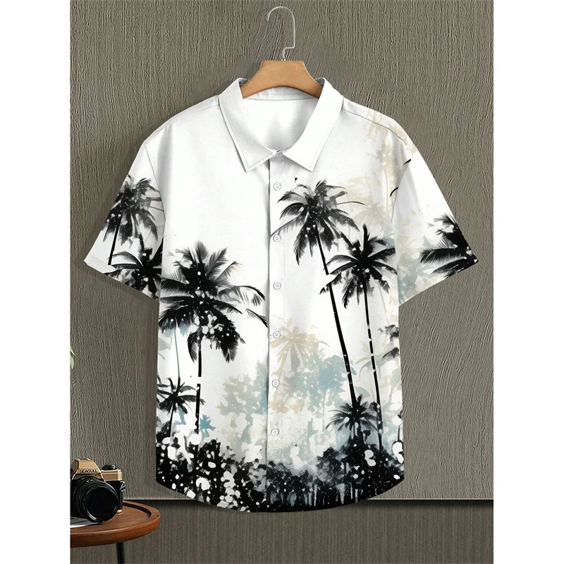 Camicia Aloha da Spiaggia Hawaiana da Uomo - T-Shirt Cardigan con Stampa 3D Multicolore Arcobaleno Manica Corta Estiva Risvolto Slim Button Down Camicetta Taglie Forti per Abbigliamento da Vacanz