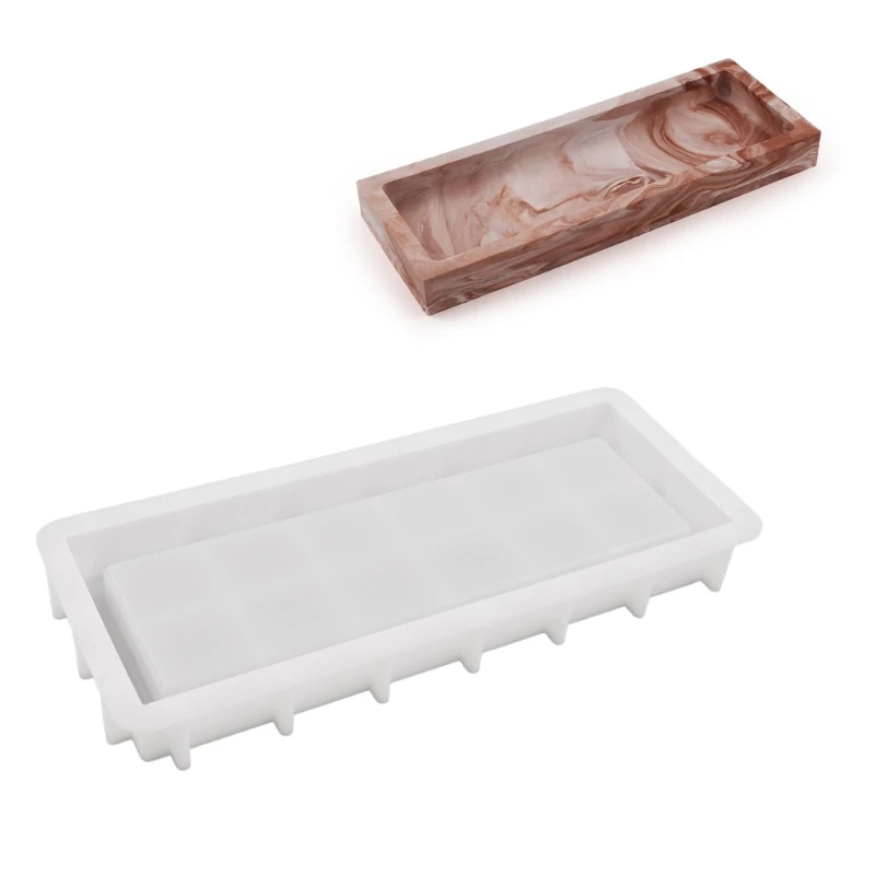 E0BF Rectangle Tray Mould DIY Jewelry Holder Tray Silicone Molds Decorative Tray Epoxy Resin Casting Mold Decorative Tray e0bf versatile silicone mold reusable tray molds silicone censer molds perfect for crafting concrete cups