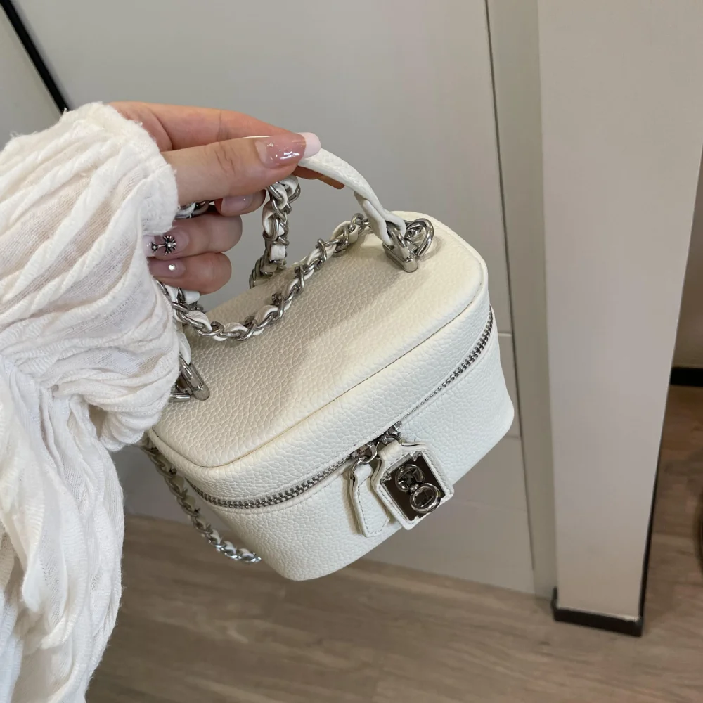 Münzbörse Modische Damen-Umhängetasche PU Mini-Schultertasche mit Verschluss-Kette Handytasche für Frauen